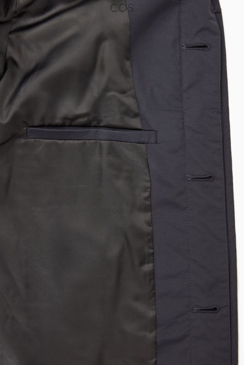 Navy COS Padded Nylon Car Coat | GA78-P9VA