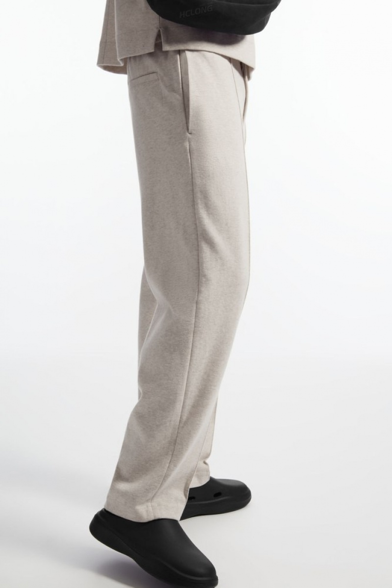 Navy COS Pintucked Pull-On Jersey Trousers | RC73-T5OJ