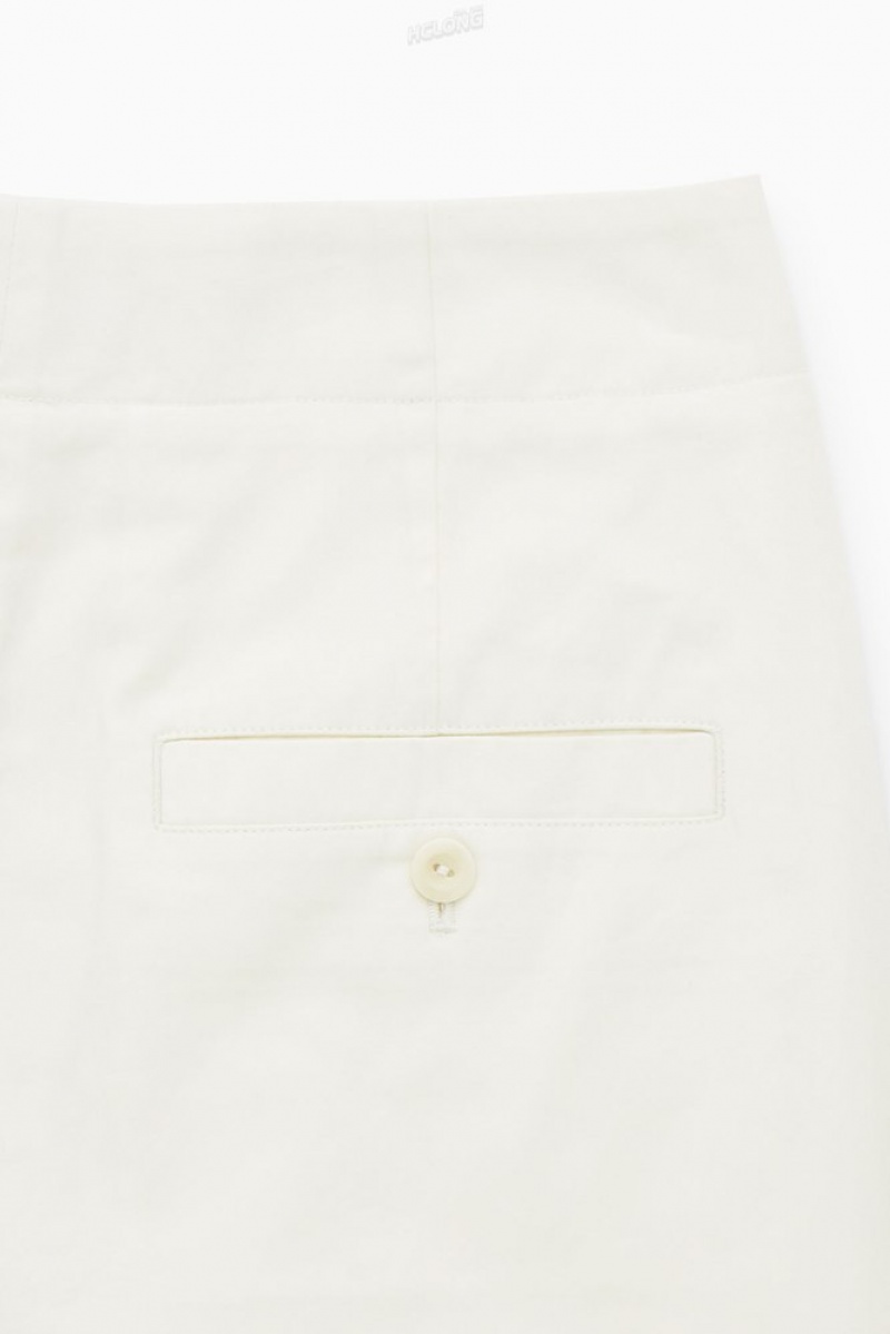 Navy COS Pleated Barrel-Leg Twill Chinos | IH57-J6AS