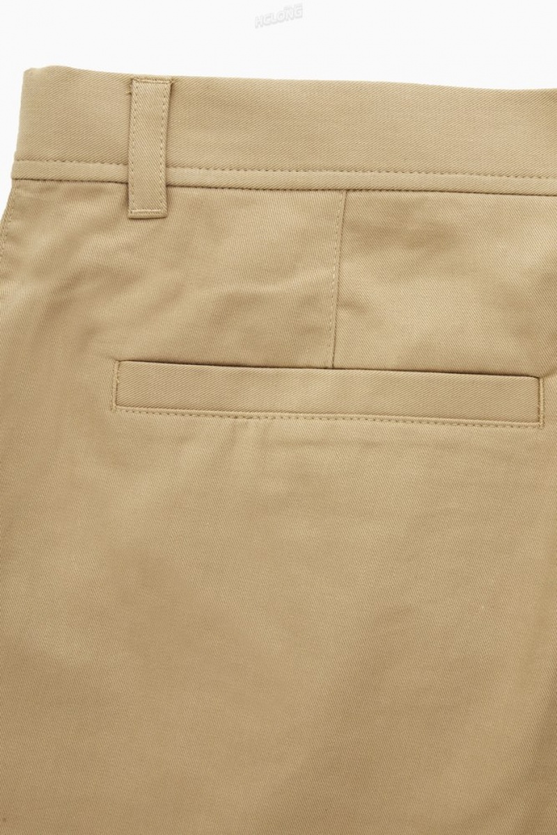 Navy COS Tapered Pleated Twill Chinos | EY89-P4NI