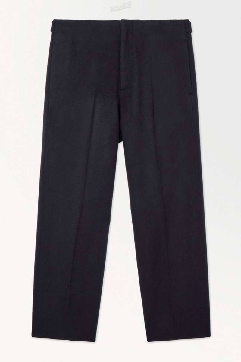 Navy COS The Relaxed Wool Trousers | YE13-Q3IE