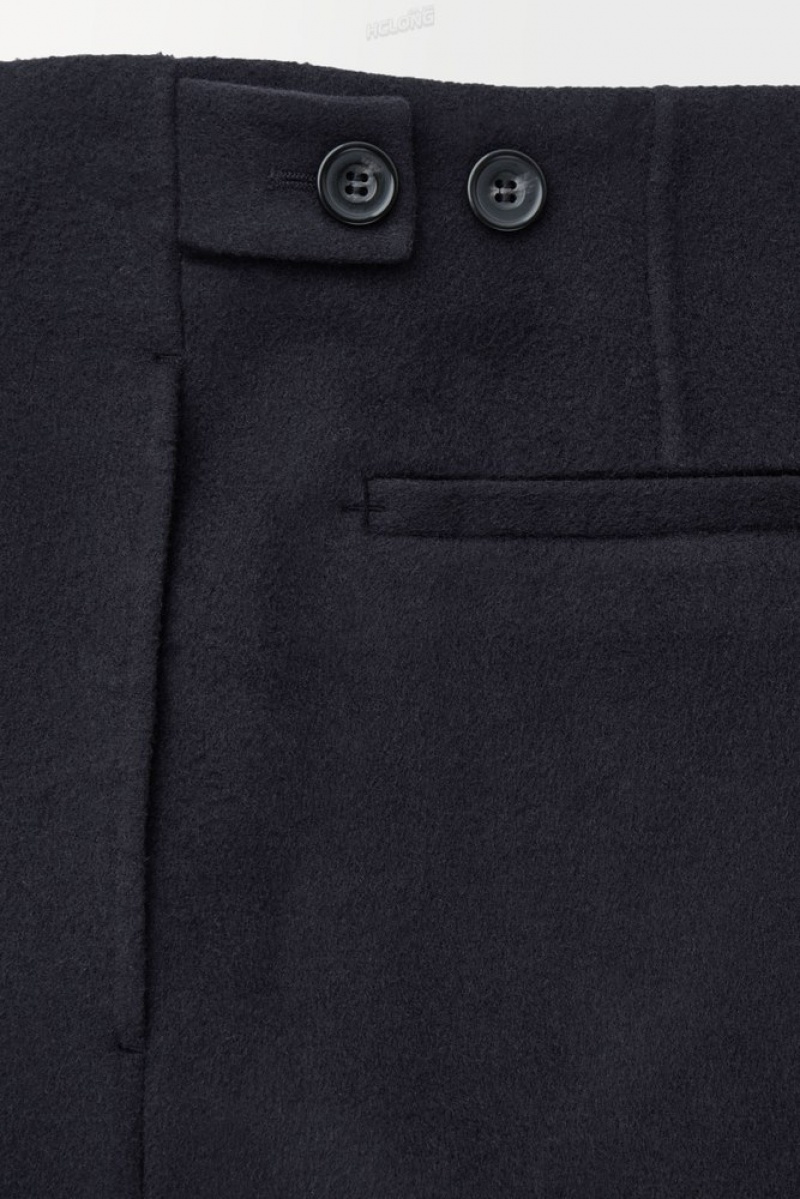 Navy COS The Relaxed Wool Trousers | YE13-Q3IE