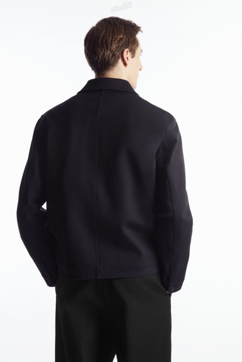 Navy COS Twill Utility Jacket | XF52-I5KY