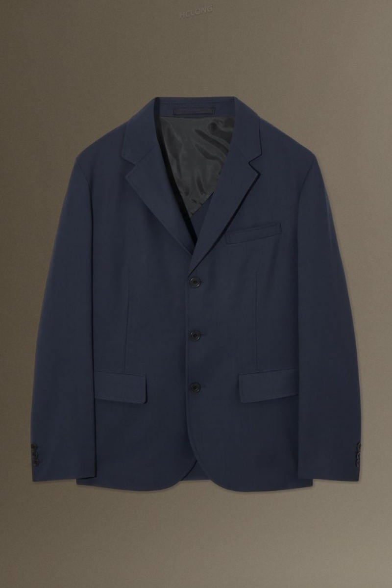 Navy COS Unstructured Lightweight Wool Blazer - Regular | AO31-Z6DG