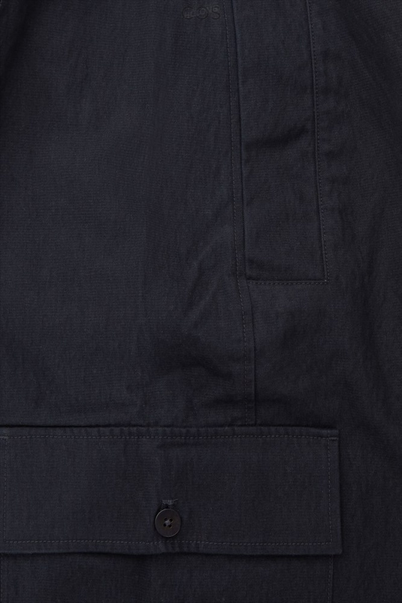 Navy COS Wide-Leg Cargo Pants | AI42-E1BL