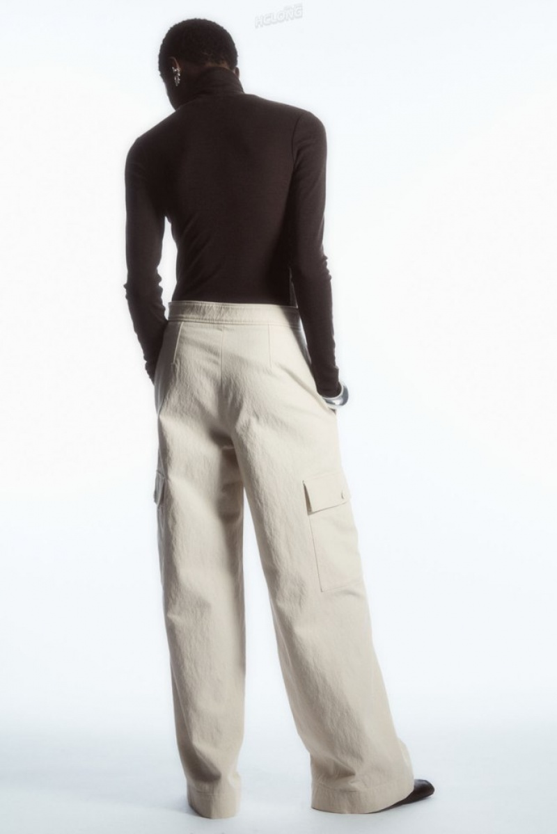 Navy COS Wide-Leg Cargo Pants | WF48-F9CI