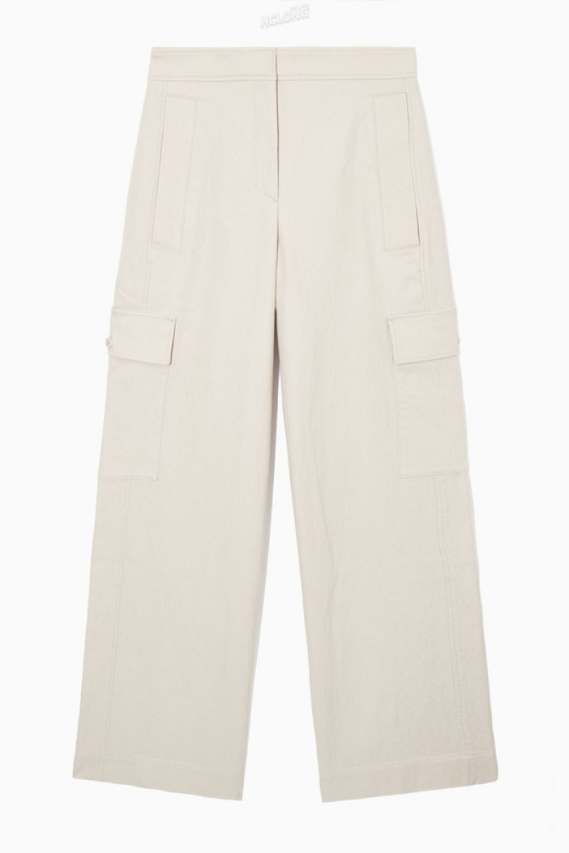 Navy COS Wide-Leg Cargo Pants | WF48-F9CI