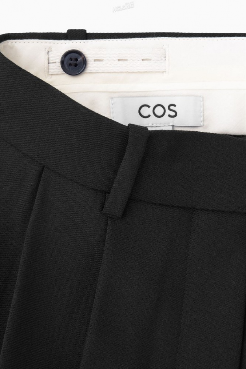 Navy COS Wide-Leg Tailored Wool Pants | LE44-J6PI