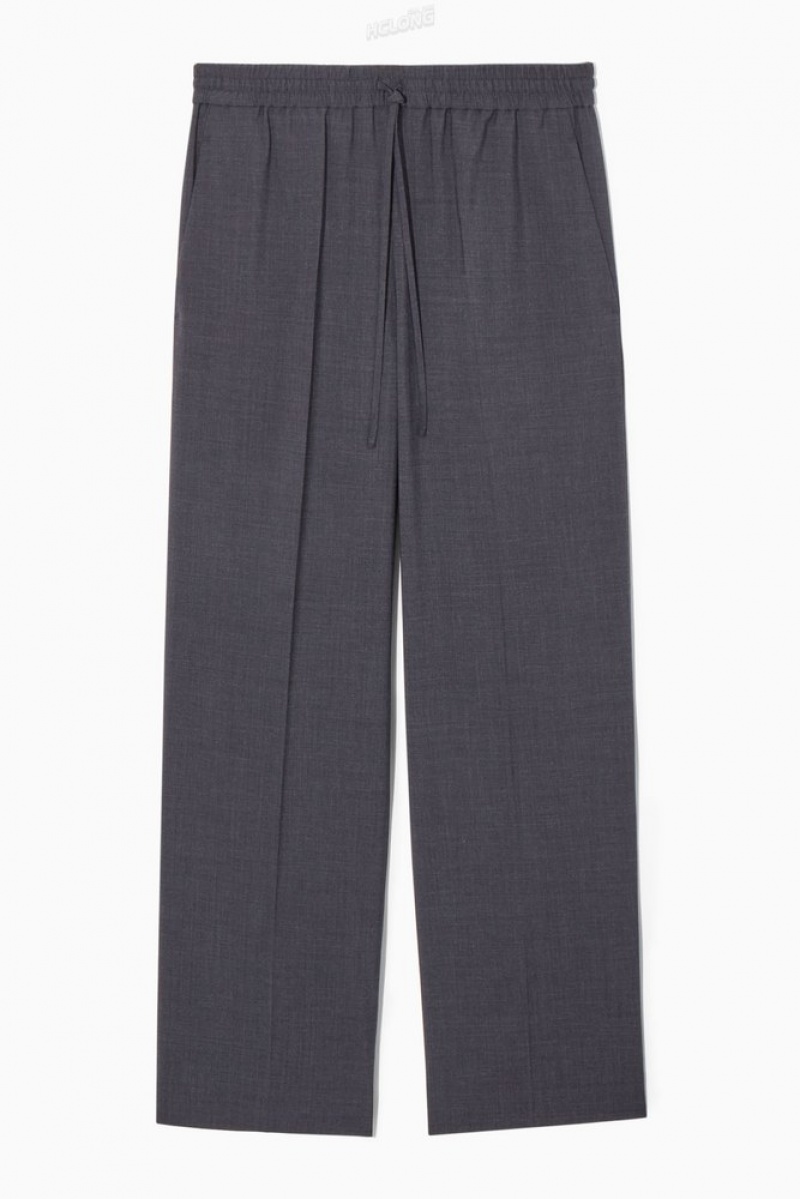 Navy COS Wool Drawstring Pants | WM28-D9NQ