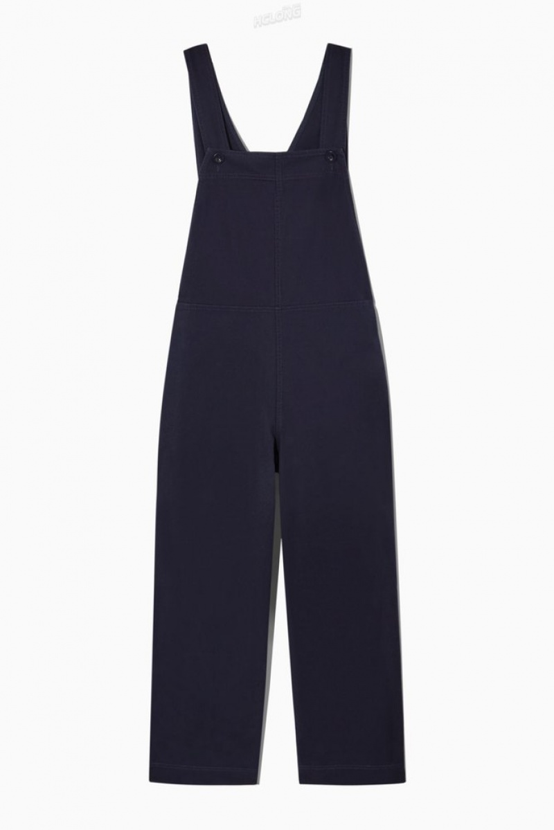 Navy COS Wrap-Back Wide-Leg Dungarees | TW85-R7YA