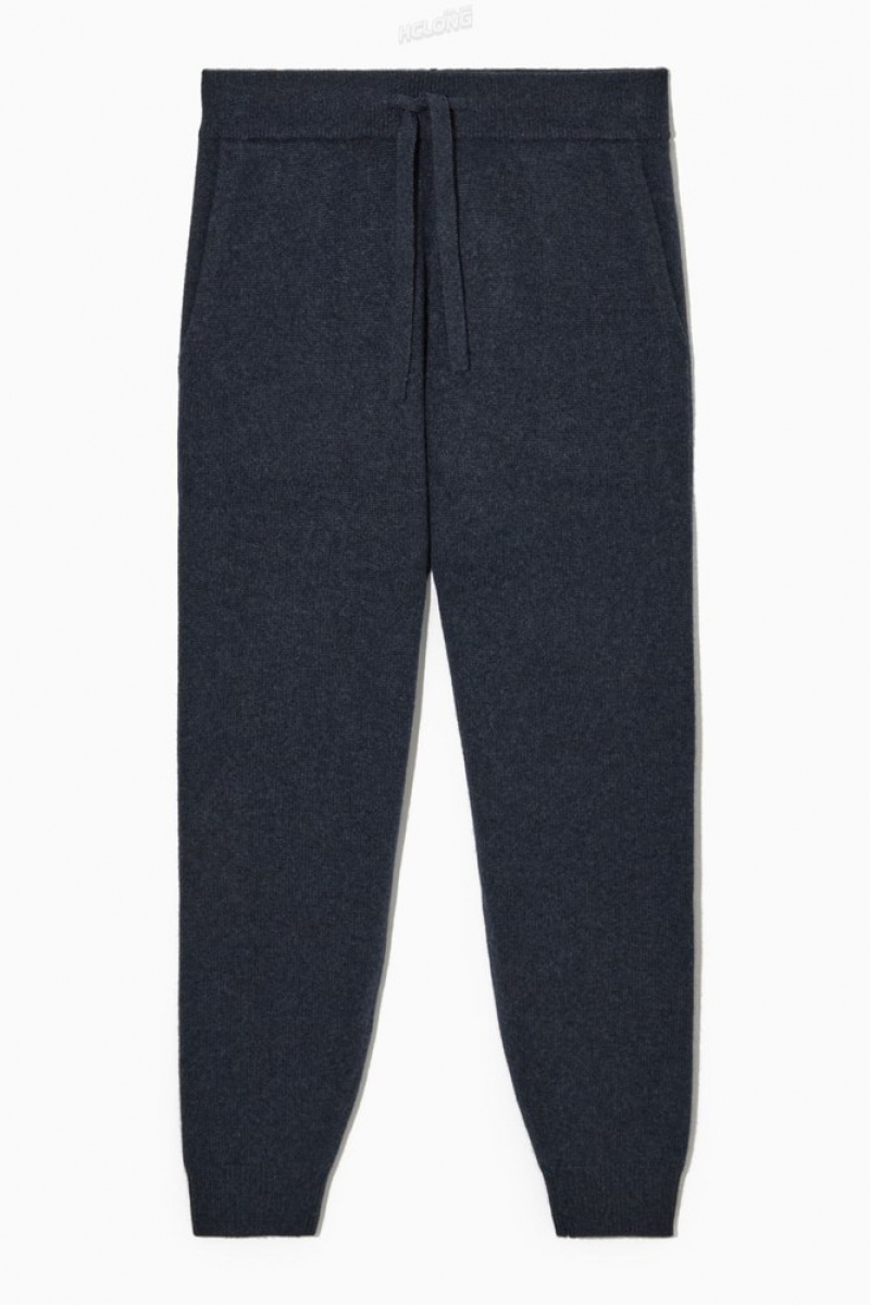 Navy MéLange COS Relaxed-Fit Pure Cashmere Joggers | PH35-X6YK