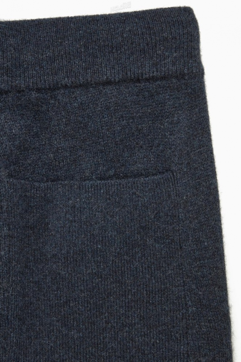 Navy MéLange COS Relaxed-Fit Pure Cashmere Joggers | PH35-X6YK