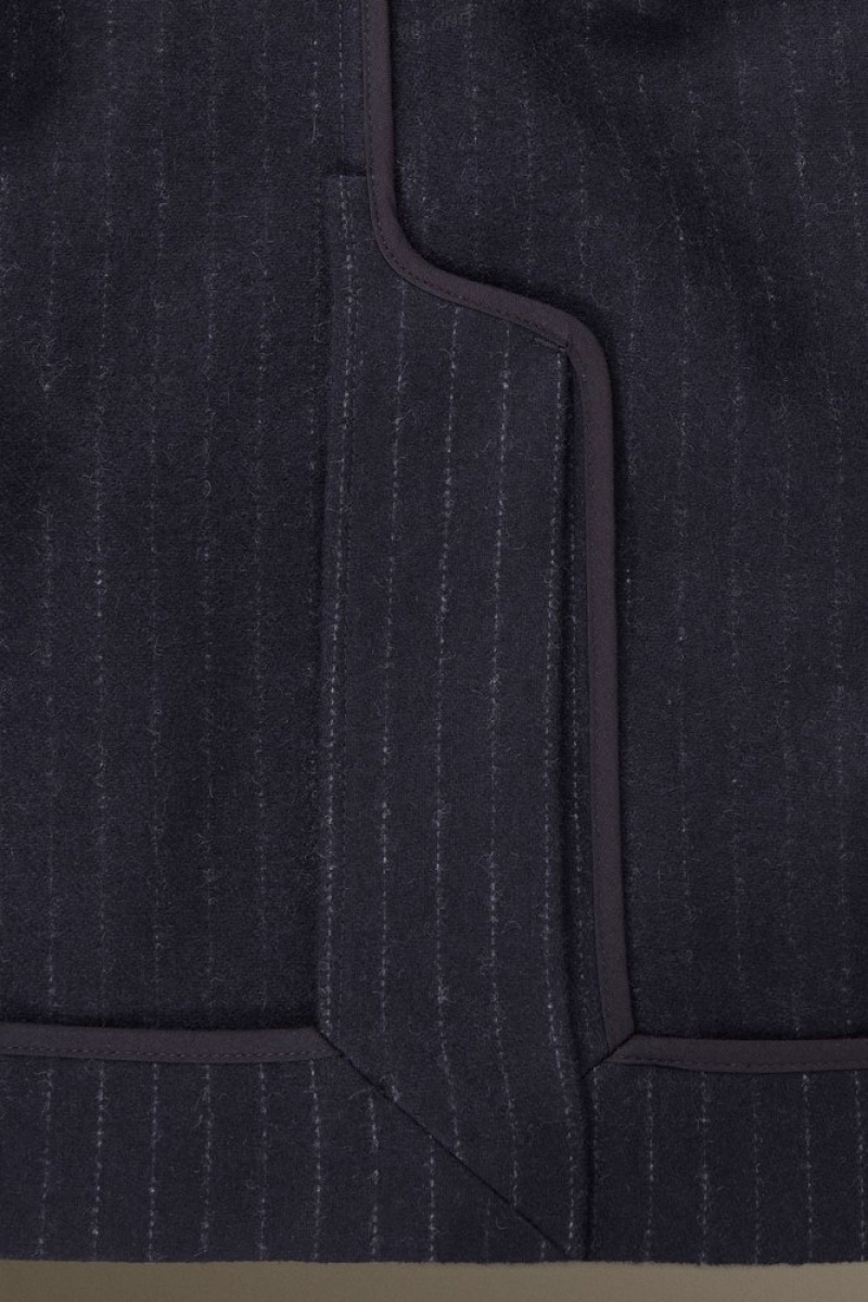 Navy / Pinstriped COS Pinstriped Wool Blazer - Regular | QX02-K8PF