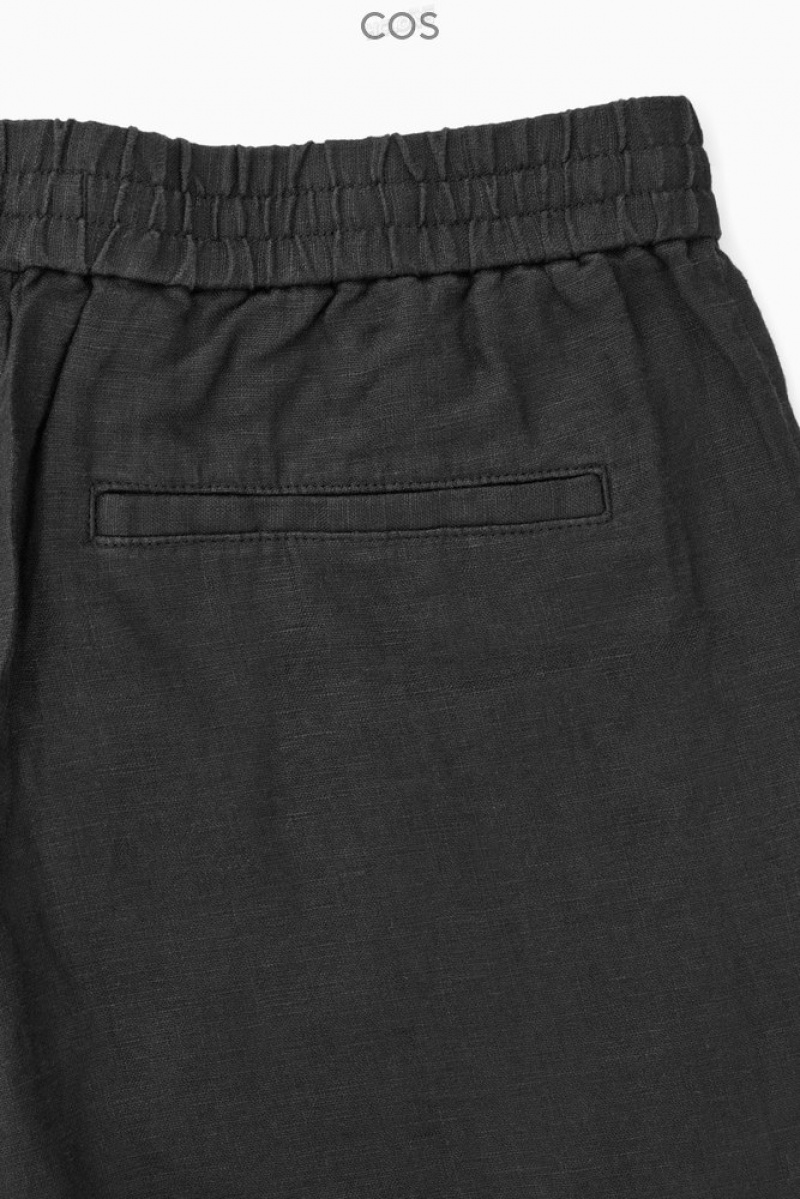 Navy / Rust / Printed COS Elasticated Linen Shorts | OT07-R6UI