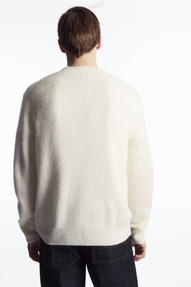 Off-White COS Alpaca-Blend Crew-Neck Jumper | XY63-C6GI