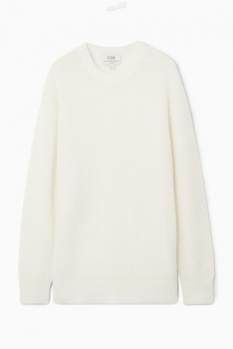 Off-White COS Alpaca-Blend Crew-Neck Jumper | XY63-C6GI