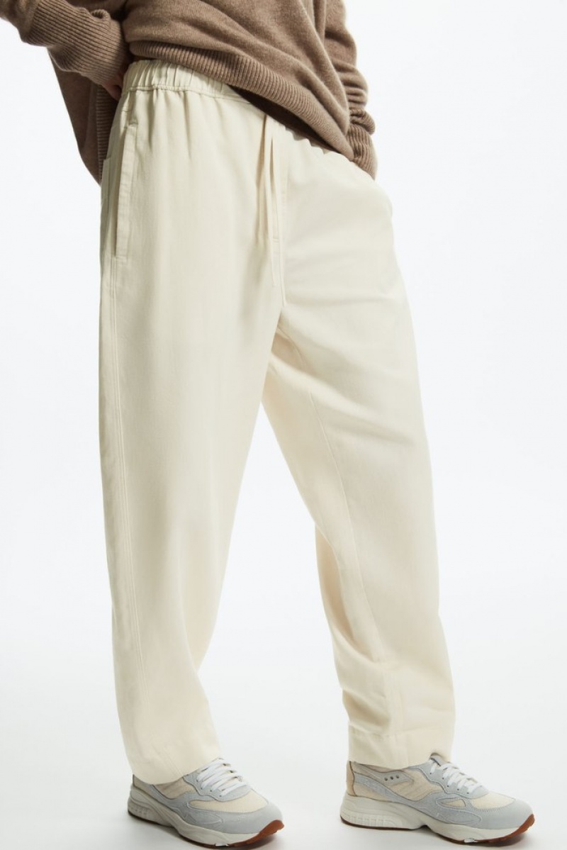 Off-White COS Barrel-Leg Drawstring Pants | HE37-H1EI