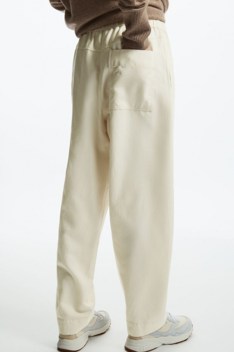 Off-White COS Barrel-Leg Drawstring Pants | HE37-H1EI