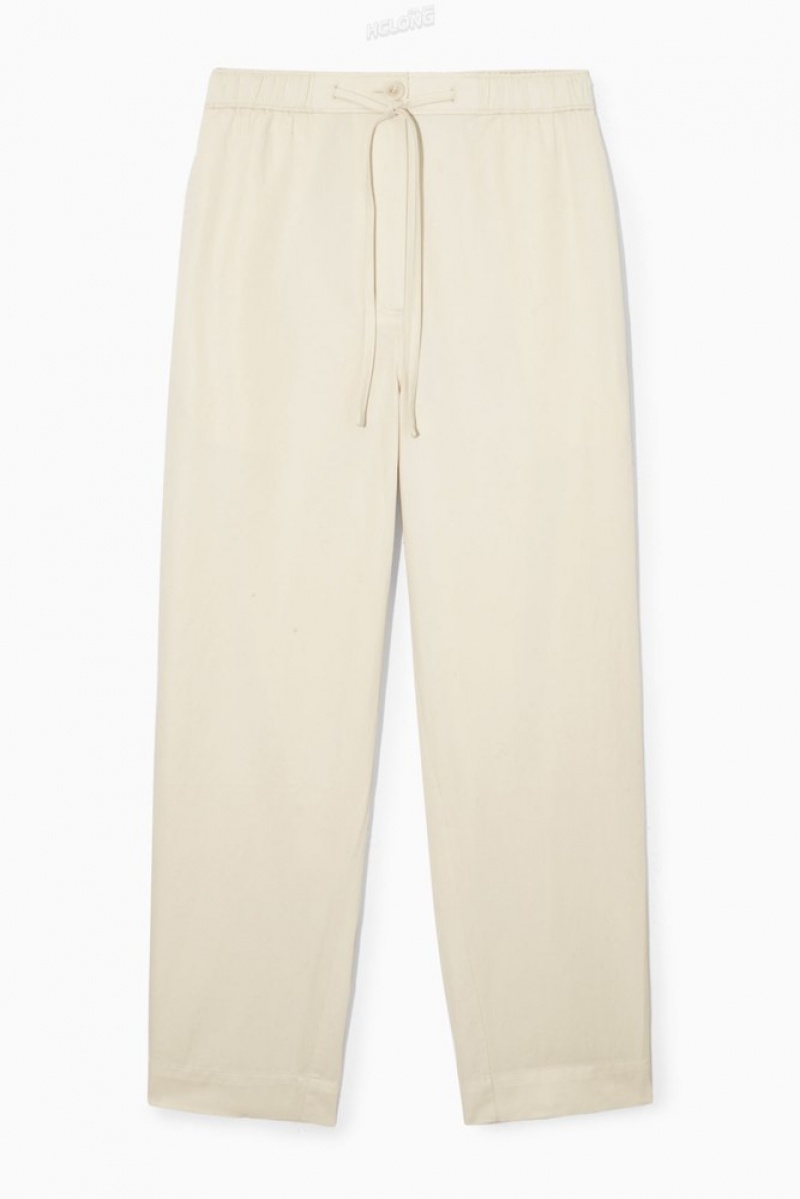 Off-White COS Barrel-Leg Drawstring Pants | HE37-H1EI