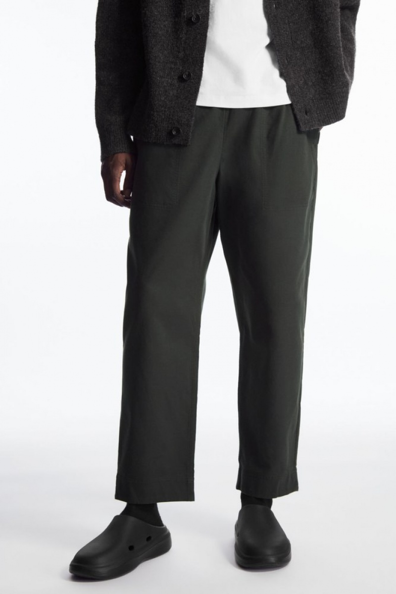 Off-White COS Elasticated Twill Trousers | SY40-U1TD