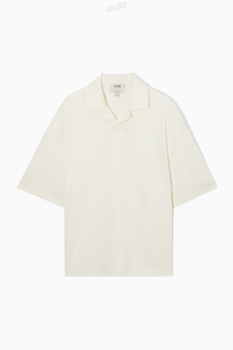 Off-White COS Oversized Open-Collar Polo-Shirt | DF42-G7YH