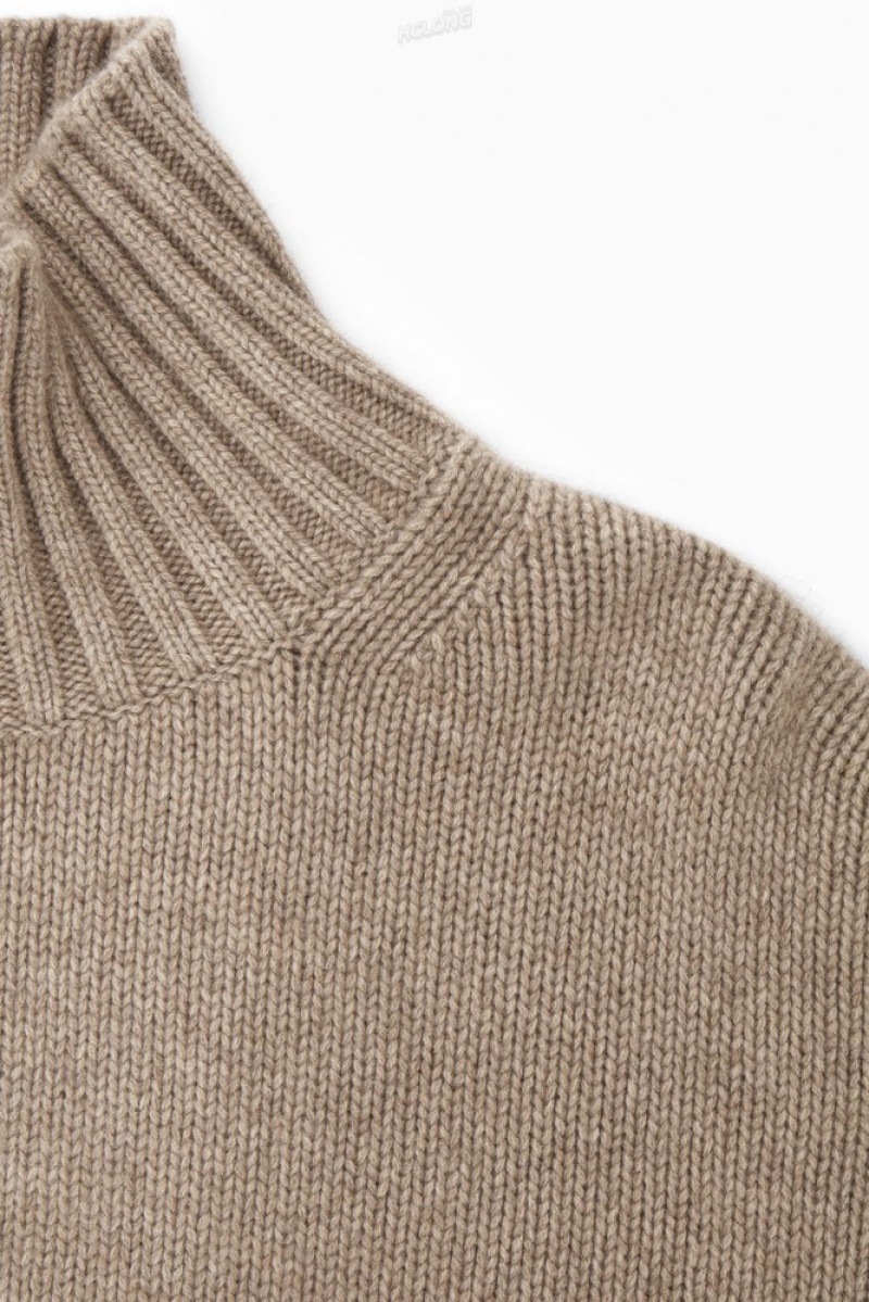 Plum COS Chunky Pure Cashmere Turtleneck Jumper | YB61-P6IQ