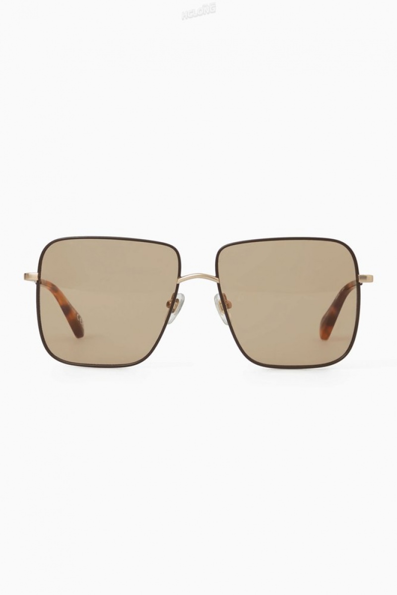 Rose Gold COS The Square Metal Sunglasses | PA25-S3HH