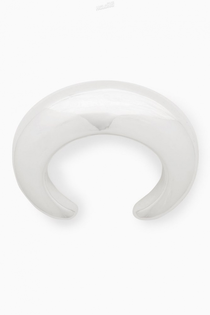 Silver COS Domed Oversized Bangle | NC87-Q2ND