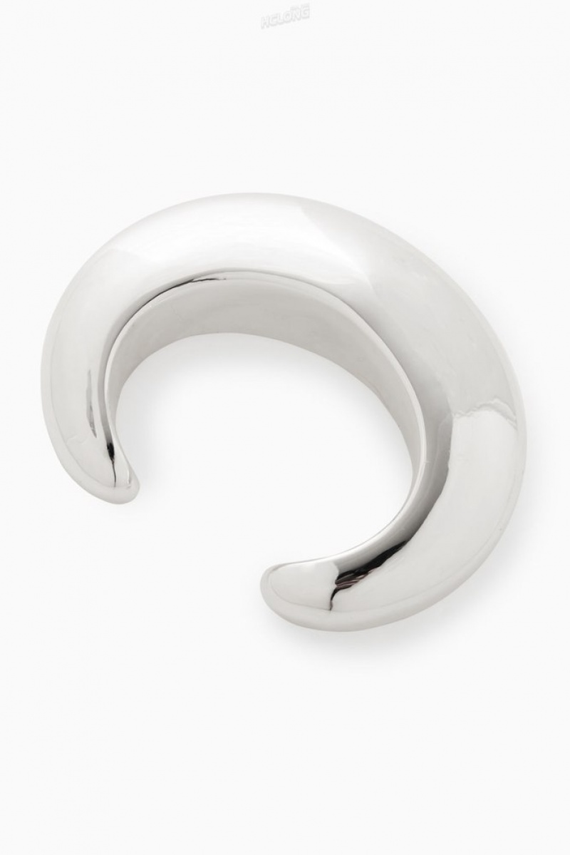 Silver COS Domed Oversized Bangle | NC87-Q2ND