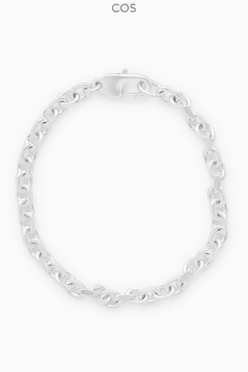 Silver COS Geometric Oval-Link Bracelet | QO03-B7DN