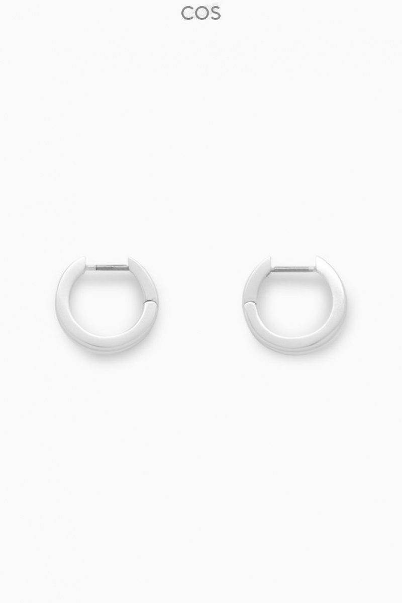 Silver COS Layered Double Hoop Earrings | TI50-M7GR