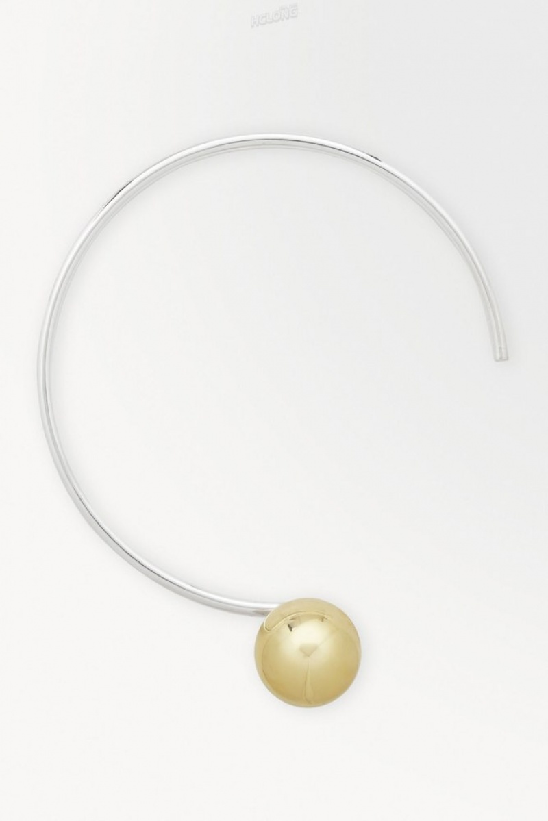 Silver COS The Sphere Necklace | EL35-M3PU