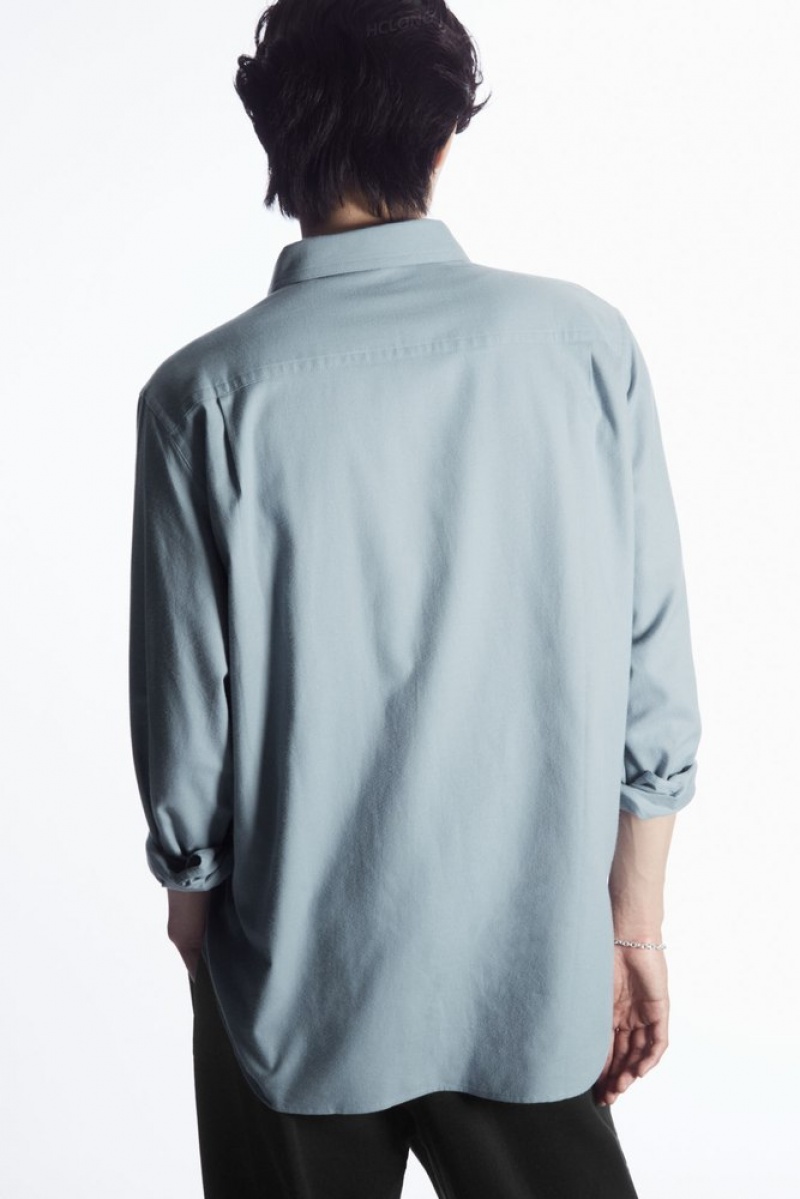 Stone COS Brushed-Cotton Shirt | ET09-O0GP