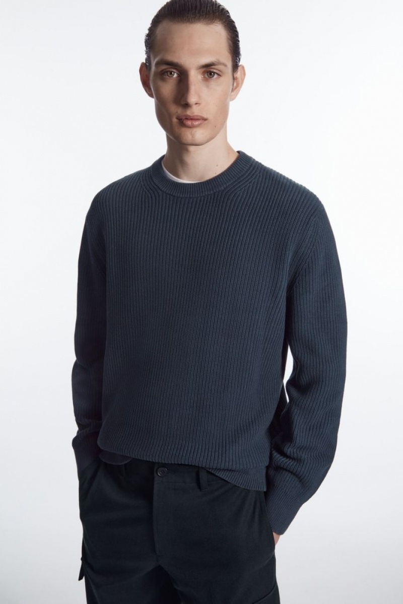 Stone COS Stone-Washed Knitted Sweater | HQ57-N9UH