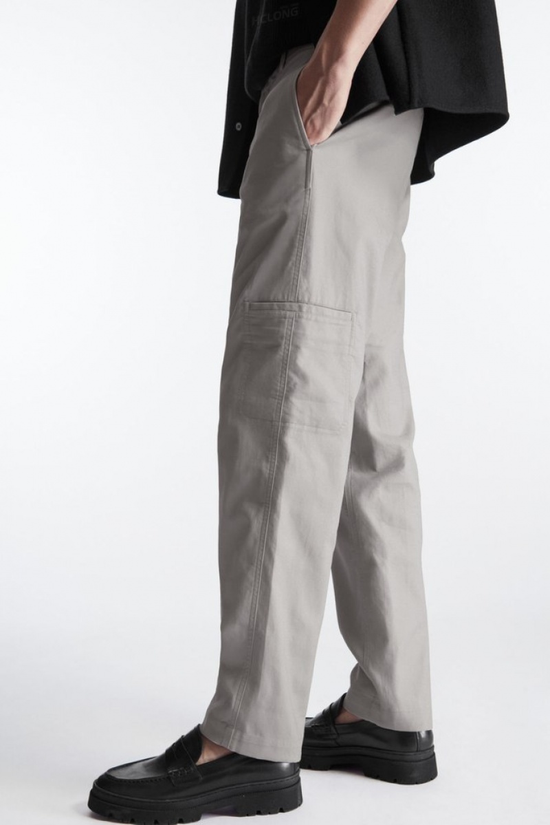 Stone COS Straight-Leg Utility Trousers | TX60-T5FX