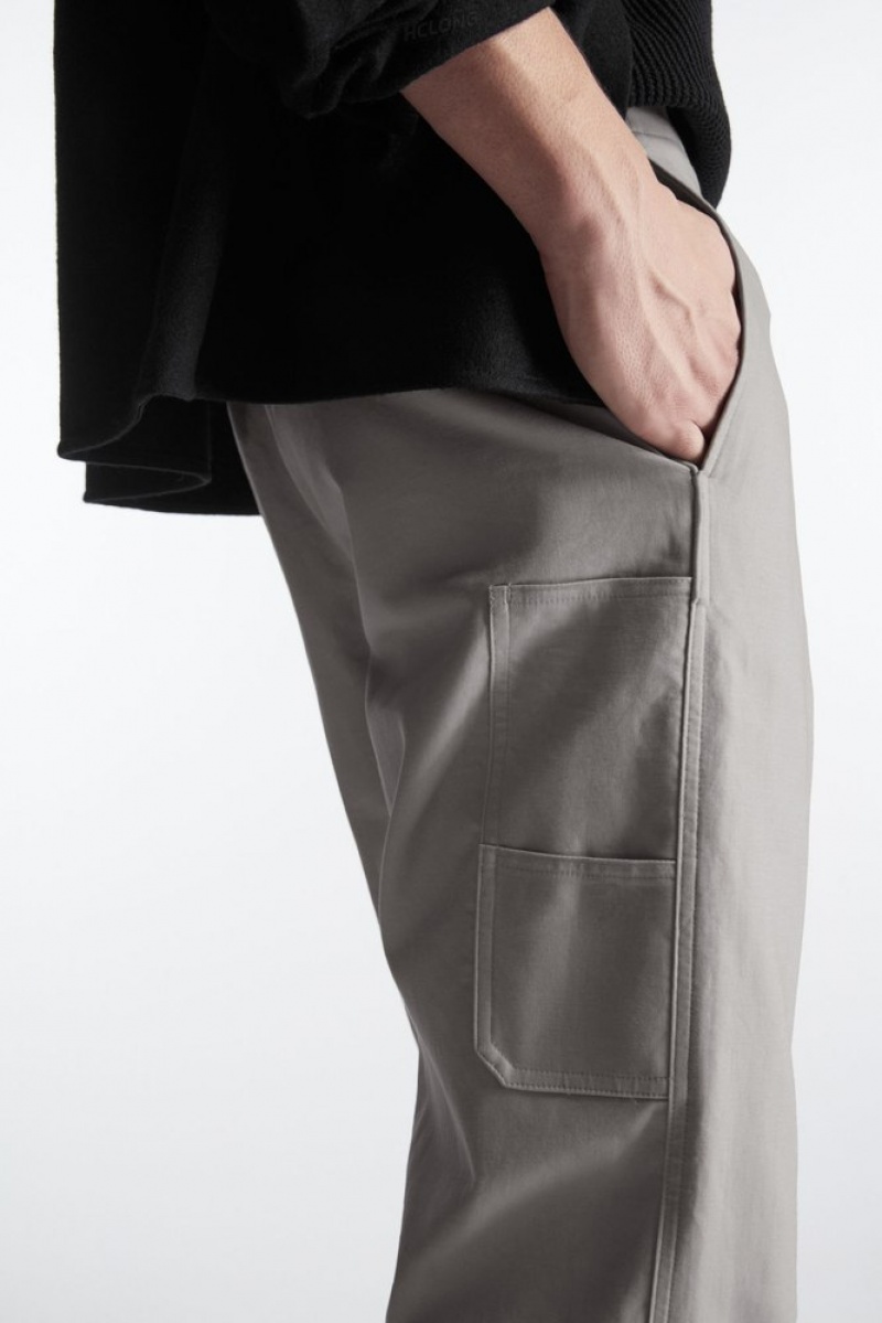 Stone COS Straight-Leg Utility Trousers | TX60-T5FX