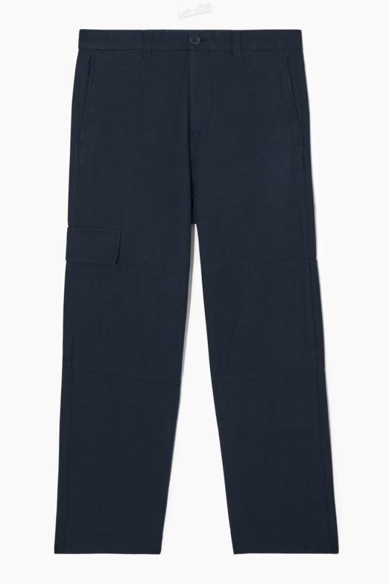 Stone COS Tapered Utility Trousers | HE80-V8ZK