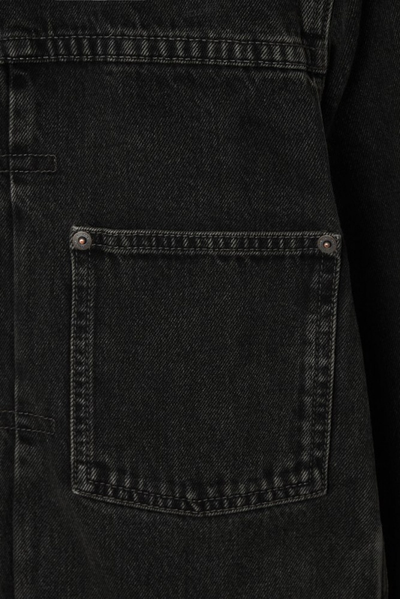 Washed Black COS Boxy Denim Jacket | ME87-O6IA