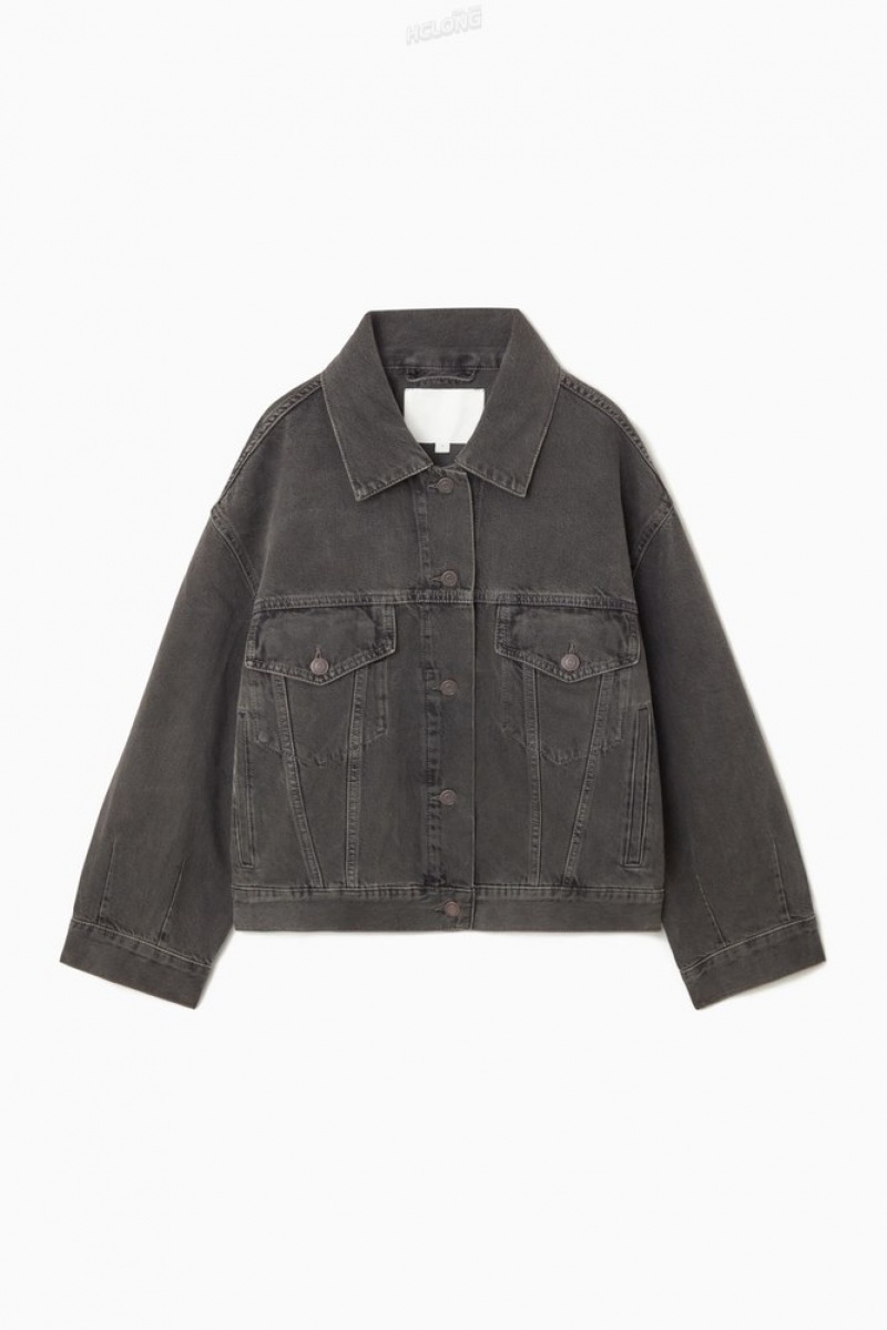 Washed Black COS Oversized Denim Jacket | WE73-W9ZU