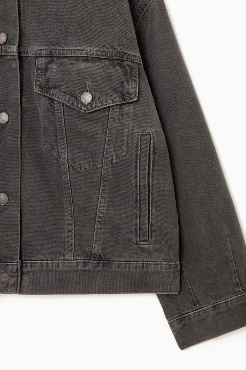 Washed Black COS Oversized Denim Jacket | WE73-W9ZU