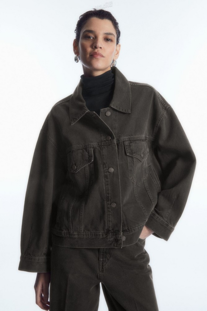 Washed Black COS Oversized Denim Jacket | WE73-W9ZU