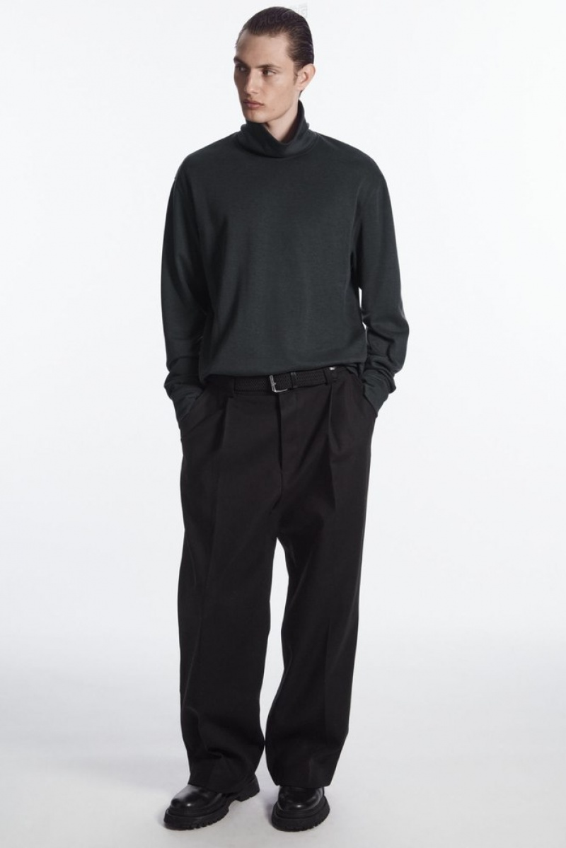 Washed Black COS Turtleneck Sweatshirt | FK85-X8UH