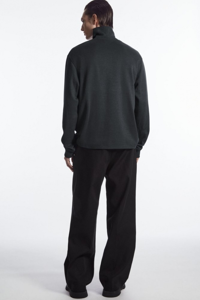 Washed Black COS Turtleneck Sweatshirt | FK85-X8UH