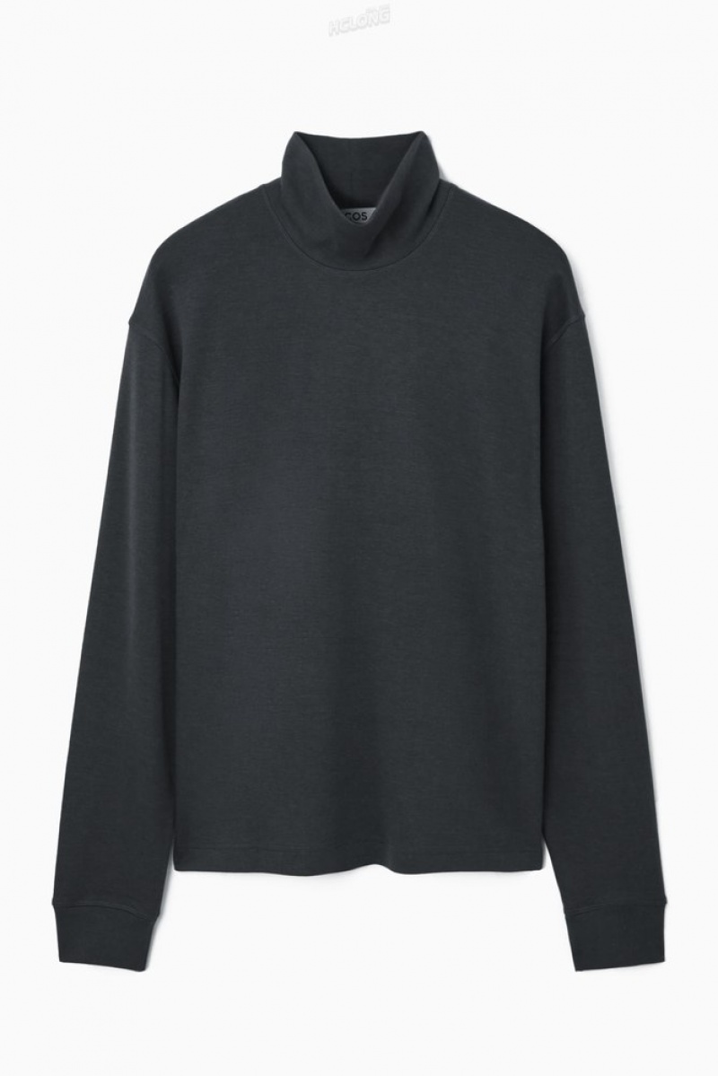 Washed Black COS Turtleneck Sweatshirt | FK85-X8UH