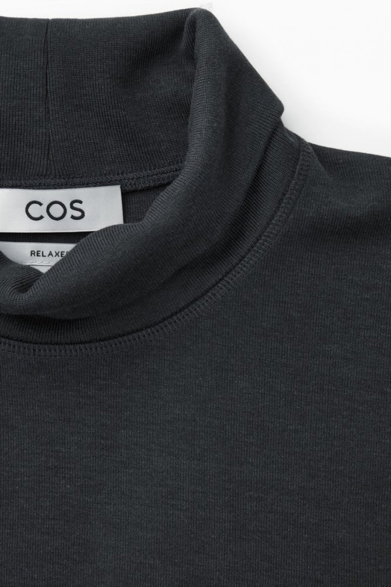 Washed Black COS Turtleneck Sweatshirt | FK85-X8UH