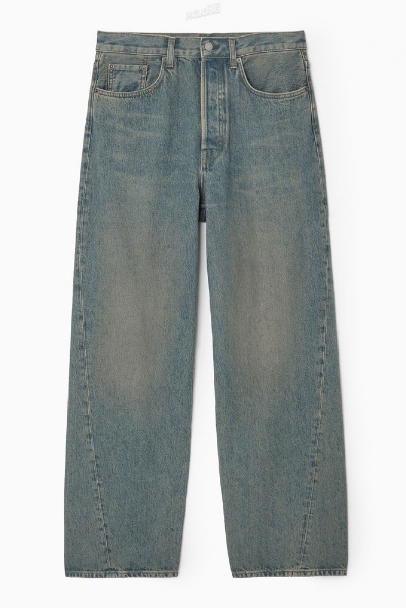 Washed Blue COS Facade Jeans - Straight | YM62-S6VQ