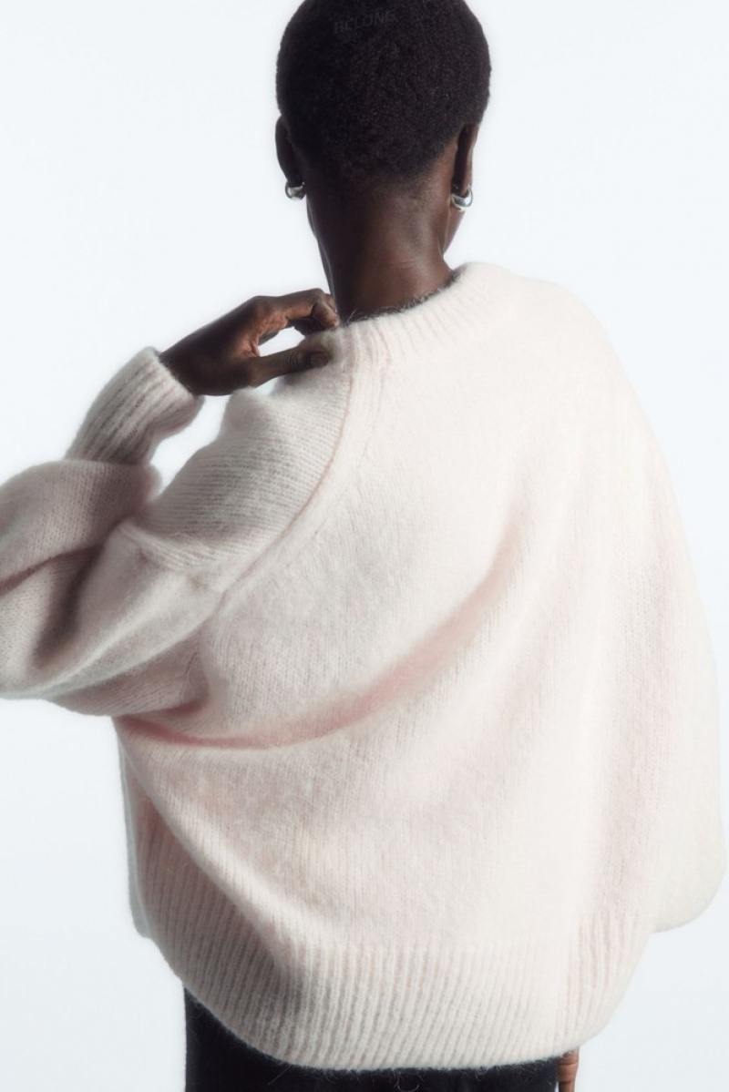 White COS Alpaca-Blend Crew-Neck Jumper | WF34-Z4XS