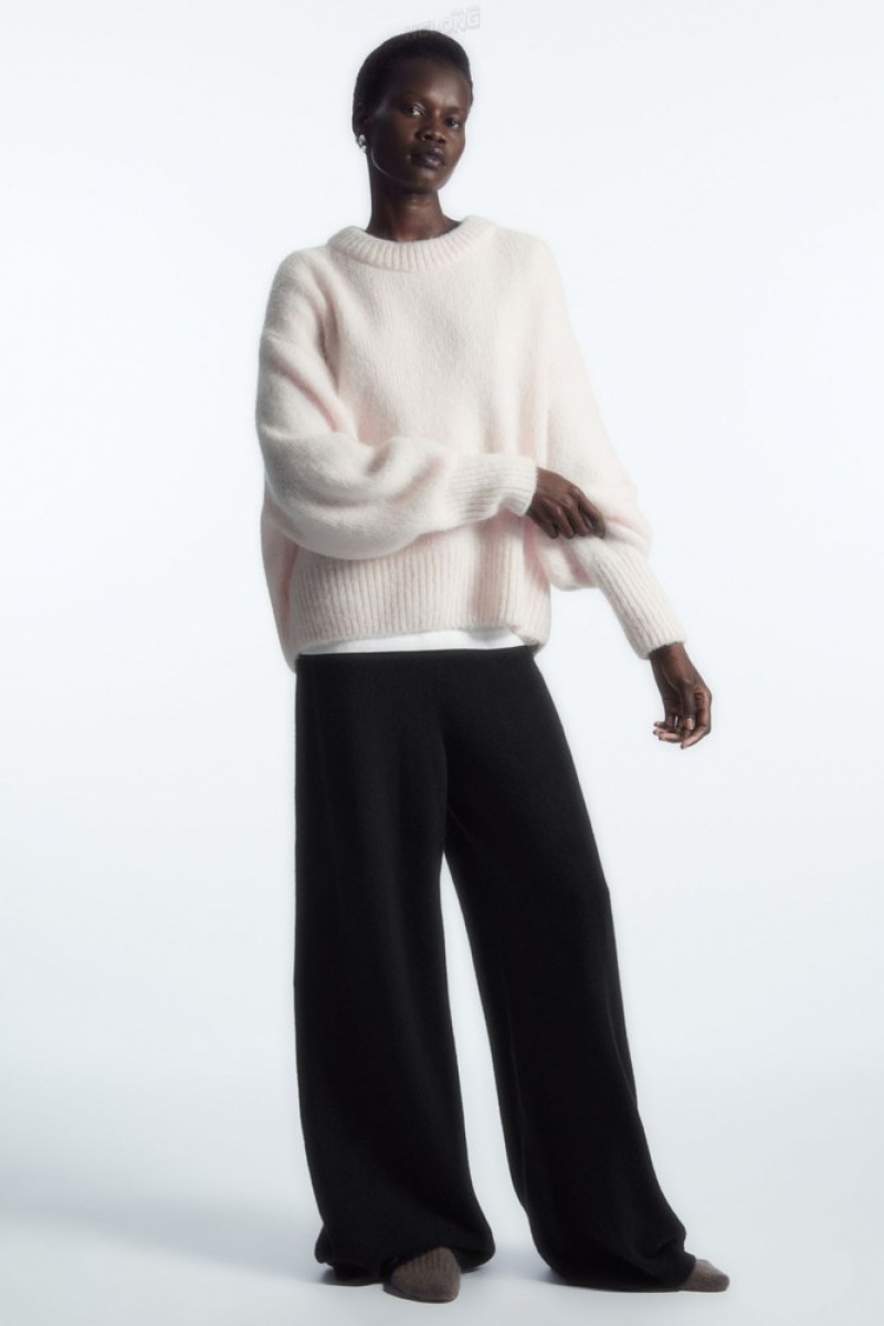 White COS Alpaca-Blend Crew-Neck Sweater | VG64-S7YJ