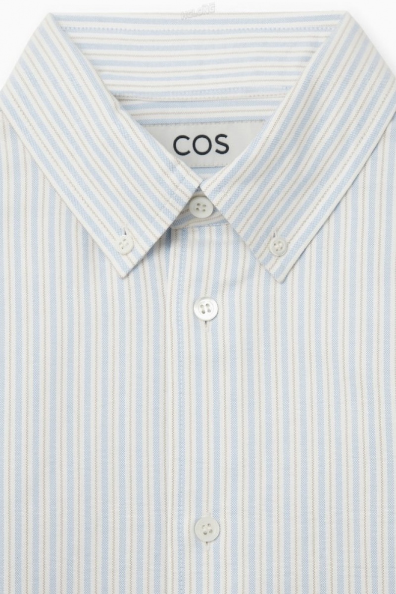 White COS Button-Down Collar Oxford Shirt | DR92-R2ZU