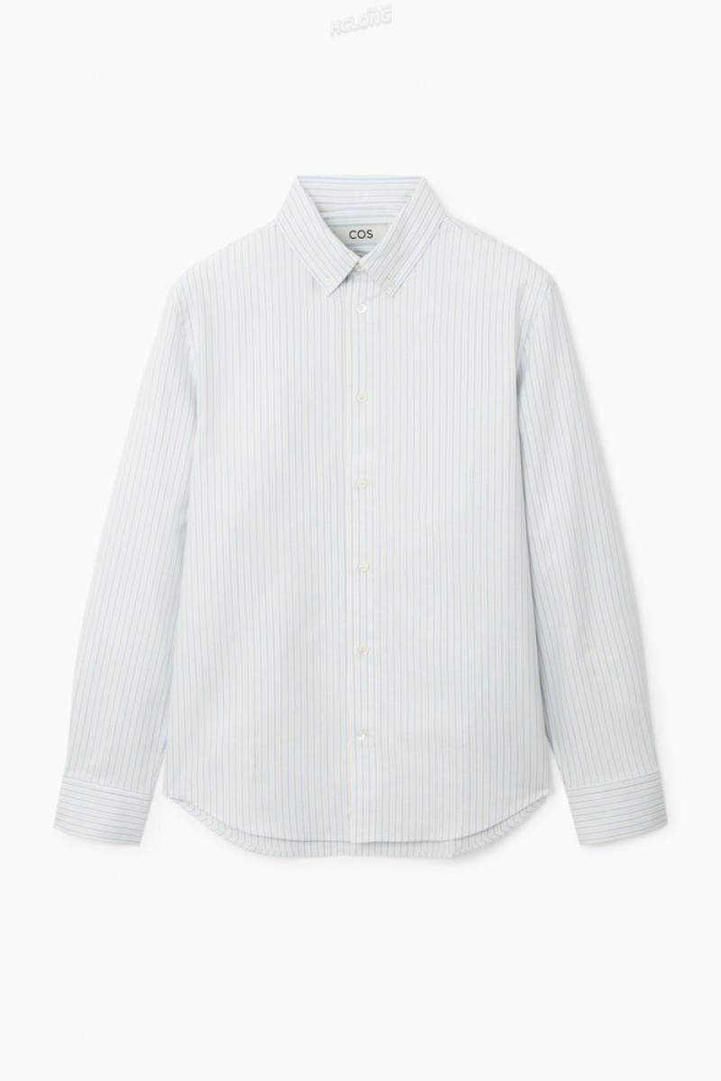 White COS Button-Down Collar Oxford Shirt | DR92-R2ZU